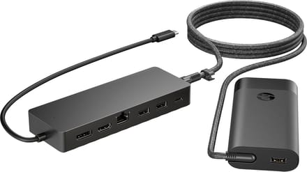 HP Universal USB-C-hub- en laptopladercombinatie