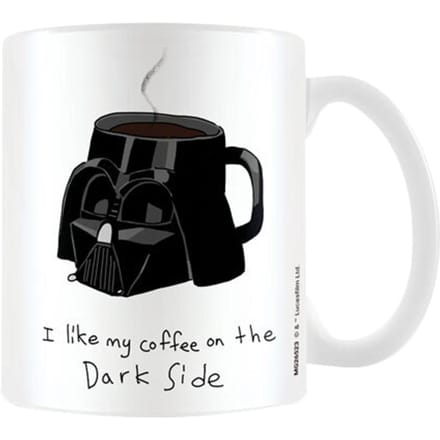 Star Wars Dark Side Meme Darth Vader mok (Wit/zwart)