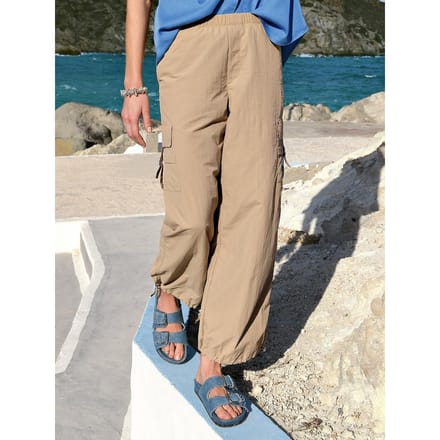 Enkellange Relaxed Fit-broek Van MYBC beige