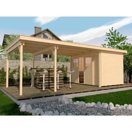 Weka Tuinhuis Met Overkapping 225 Type B Gr2 295x744cm