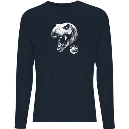 Jurassic Park T Rex Men's Long Sleeve T-Shirt - Navy - L