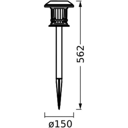 OSRAM SMART+ Solar LED grondspies lamp, zwart RGB CCT IP44