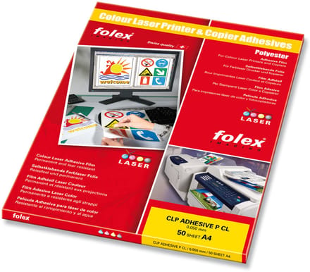 FOLEX Transparante zelfklevende laserfolie A4 voor kleurenprinters