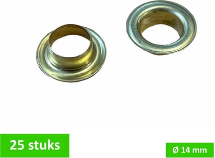 TQ4U zeildoekring tentdoekring - messing mat - type 6B PL MS - Ø 14 mm - 25 STUKS