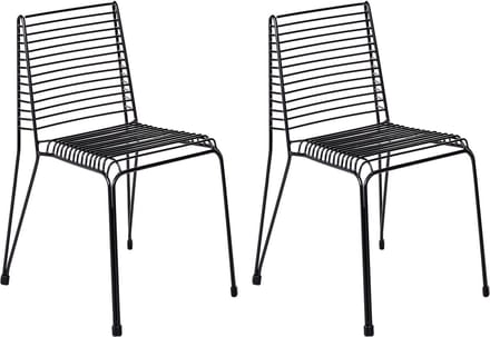CHIEVE - Set van 2 tuinstoelen - Zwart - Staal