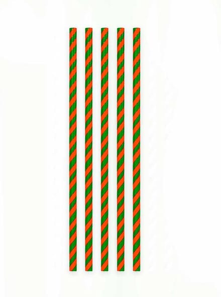 Wefiesta - Papieren Rietjes gestreept rood/groen (20 stuks)