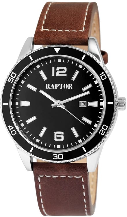 Raptor Herenhorloge Echtleder Simon, datumweergave