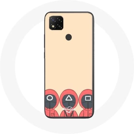 Xiaomi Redmi 9C hoesje Squid Game Masks Square Triangle en Circle Fan Art