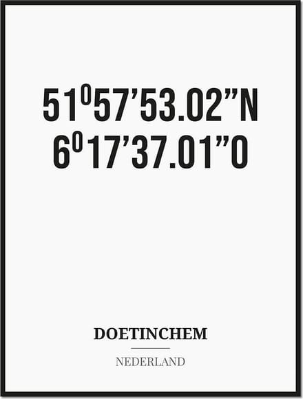 Poster/kaart DOETINCHEM met coördinaten