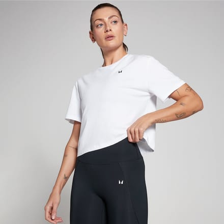 MP Basics croptop met losse pasvorm en korte mouwen voor dames - Wit - S
