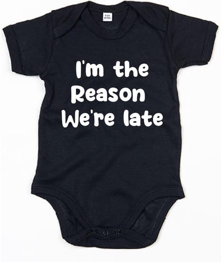 Rompertje I Am The Reason We Are Late-Black-0-3 Maanden