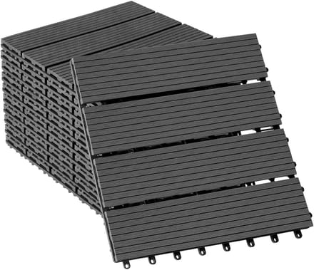 Terrastegels - Terrasplanken WPC - Tuin Balkon - Antislip Waterdicht - 30x30cm - Antraciet