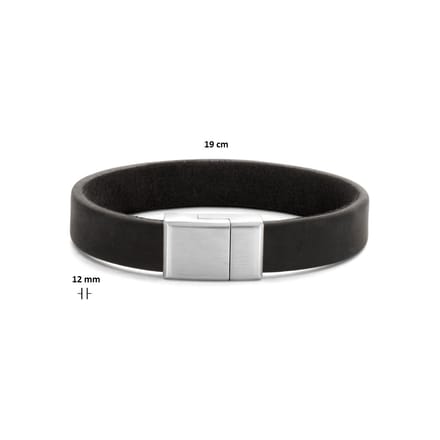 Stalen armband leer 12 mm PSN6506040