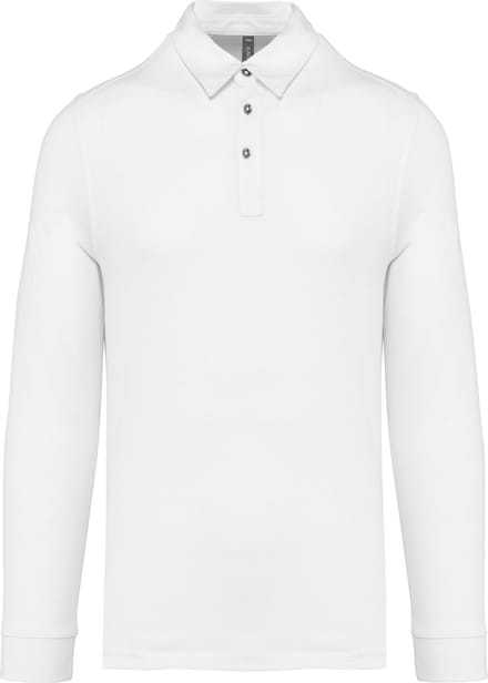 Kariban Herenpolo lange mouwen van jersey K264 - White - S