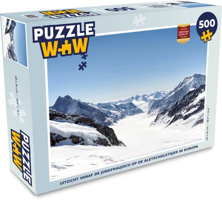 Puzzel Uitzicht vanaf de Jungfraujoch op de Aletschgletsjer in Europa - Legpuzzel - Puzzel 500 stukjes
