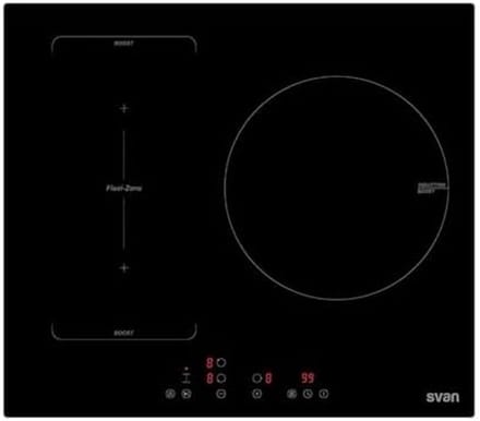 Inductiekookplaat - Kookplaat - Koken - Dubbele flexibele zone - 56 x 590 mm - Zwart