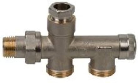 Danfoss onderblok 2 pijps 1/2 3/4 40mm