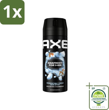 1 x Axe Deodorant Bodyspray Anarchy for Him 150 ml - Deodorant - Deodorant Spray - Axe Anarchy - Mannelijke Geur - Granaatappel