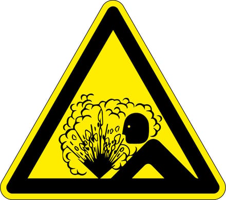 Waarschuwingssticker pressured device 100 mm