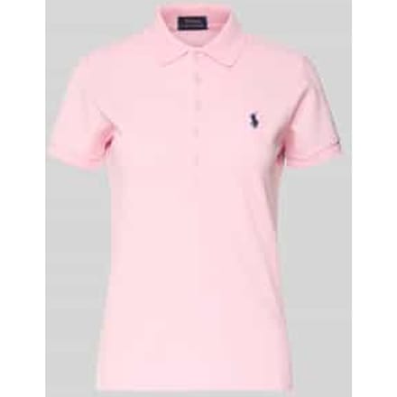 Slim fit poloshirt met logostitching, model 'JULIE'