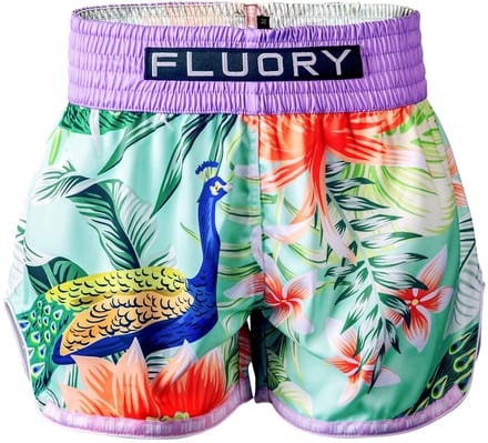FLUORY Peacock Dance Muay Thai Shorts - Groen Lila - M