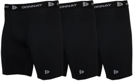 3-Pack Donnay - Compressie Short - Thermo/Sportshort (15cm) - Heren - Black (020) - maat M