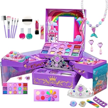 Peuter Make-up Set - Kind Speelgoed - Doen Alsof Spel - Grote Opbergdoos - 22 x 17 x 8 cm