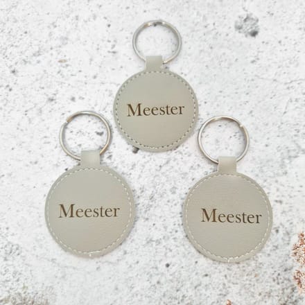 Fien & Feau - Hangers - Sleutelhangers - Meester - Set van 3 - Grijs