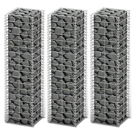 vidaXL - 3-delige - Schanskorfset - 25x25x100 - cm - gegalvaniseerd - draad