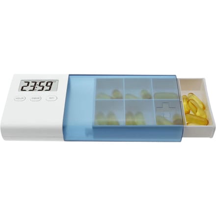 Stofdicht gescheiden pillenorganizer, pillendoosje, elektronische timer, wekker, herinneringsmedicijn blauw