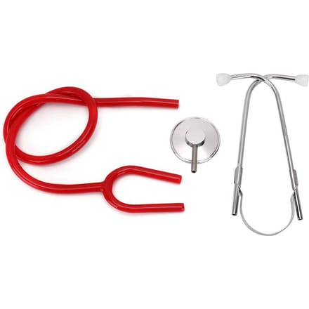 Stéthoscope professionnel à tête unique en alliage d'aluminium, échoscope de détection cardiaque et pulmonaire (rouge) red