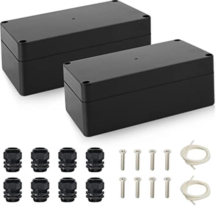 2 Stuks Waterdichte Aansluitdoos met IP65 Bescherming - Elektronische Projectbox - 158 x 90 x 60 mm - ABS Kunststof