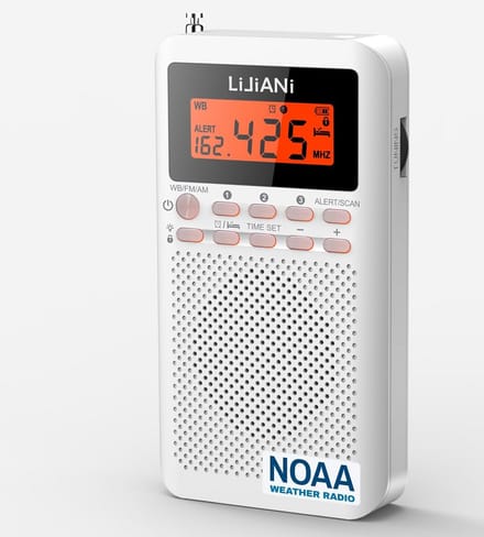 Draagbare AM/FM Weerradio met Batterij en Dynamo - Compacte Transistor voor Nood en Onderweg