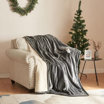 Elektrische Deken Warmtedeken 180x130 cm Donkergrijs - 10 Warmtestanden & Timer