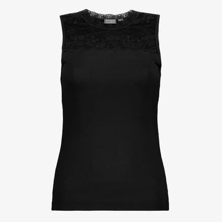 TwoDay dames singlet met kant zwart - Maat S