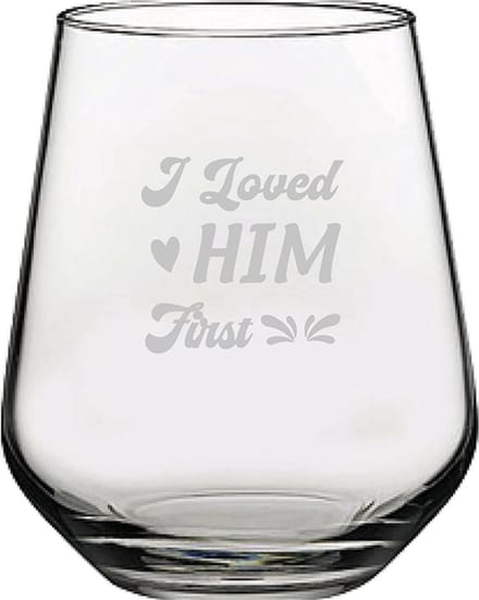 Gegraveerde drinkglas 42,5cl I loved him first