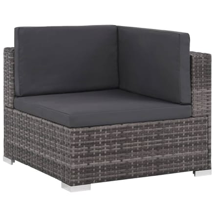 vidaXL - 6-delige - Loungeset - met - kussens - poly - rattan - grijs