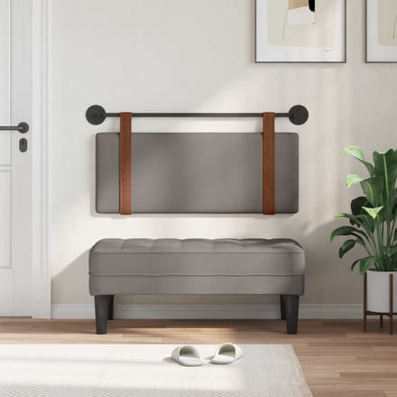 vidaXL - Hangend - hoofdbord - Taupe - Antiek - PU