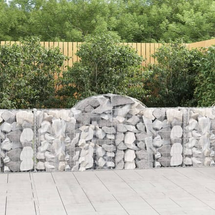 vidaXL - Schanskorf - gewelfd - 200x30x80/100 - cm - gegalvaniseerd - ijzer