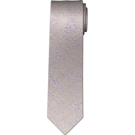 Stropdas van zijdemix met gebloemde all-over stitching