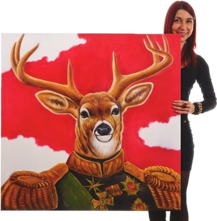 Handgeschilderde Olieverf schilderij Engel