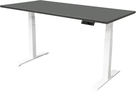 IVOL Elektrisch verstelbaar bureau 180x80 cm Dual motor - Wit met Antraciet