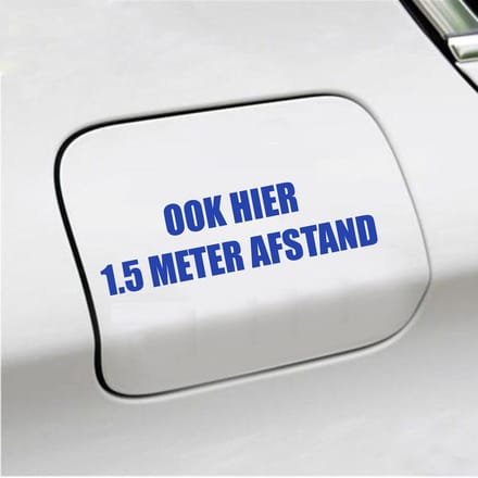 Bumpersticker - Ook Hier 1,5 Meter Afstand - 4,2 X 14,8 - Blauw