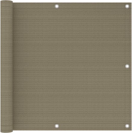 vidaXL - Balkonscherm - 90x300 - cm - HDPE - taupe