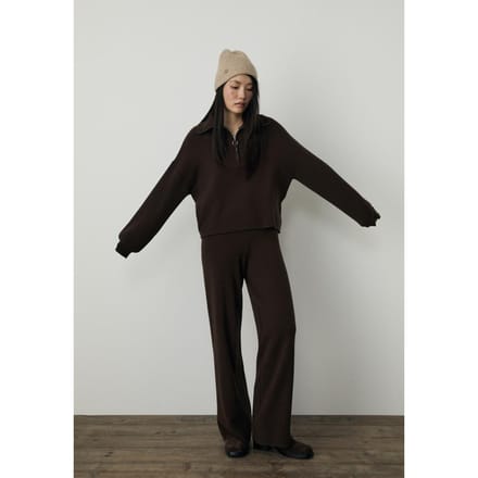 Stradivarius Tricot trui met rits  Bruin M