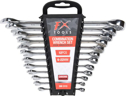 FX Tools Steekringsleutelset - 12-delig - staal - 6-22 mm