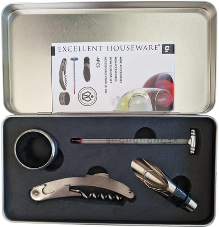 Wijnaccessoires Set – 5‑delig in Luxe Bewaar Geschenkdoos