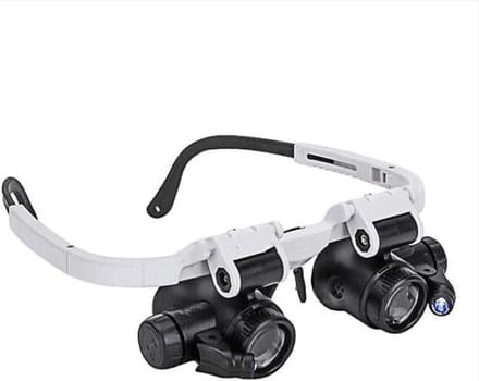 Vergrootglas 3 Lens 8X 15X 23X Beugel Hoofdband Vergrootglas Loep Bril met 2 LED Verlichting Oogvergroting Bril Vergrootglas Tool A