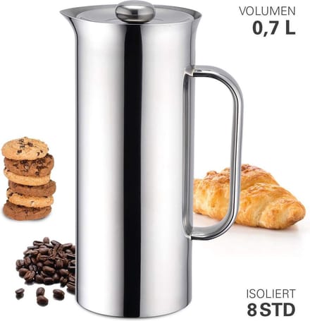 Cafetière, 700 ml, Dubbelwandig – Weis