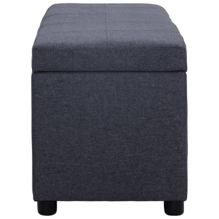vidaXL - Bankje - met - opbergvak - 116 - cm - polyester - donkergrijs